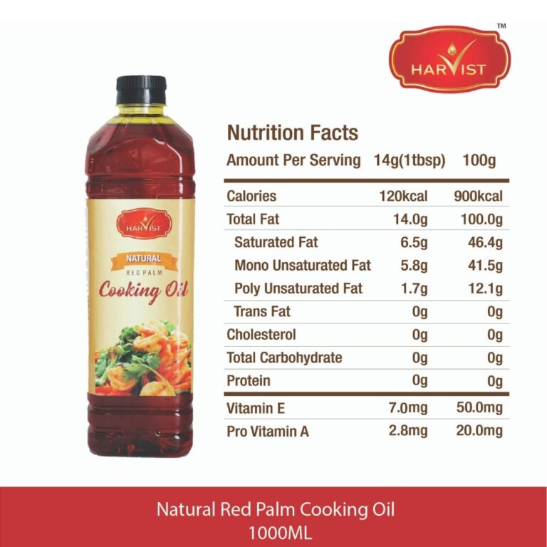 [Harvist] 100 1000ml Halal Palm fruit Red "Cooking OIL" MD Keto Home